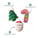 Fringe Studio Christmas Holiday Plush Dog Toy - Dear Santa 3 Minis