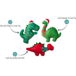 Jurassic Christmas Plush Dog Toy 3-Pack - Furevables Pet Boutique