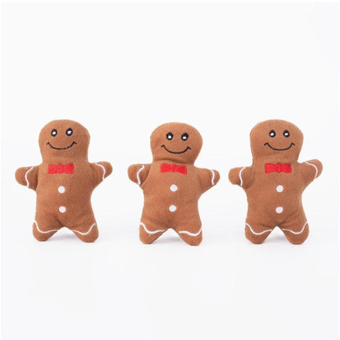 Zippy Paws Miniz - Gingerbread 3-PACK - Furevables Pet Boutique