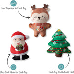 Fringe Studio Christmas Holiday Plush Dog Toy - Merry And Bright 3 Minis