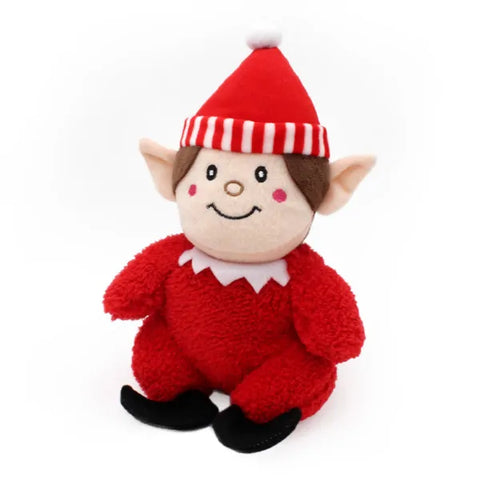 Zippy Paws  Christmas Holiday Cheeky Chumz - Red Elf