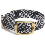 Mendota Double Braid Small Dog or Puppy Collars - Salt n Pepper Brass Hardware - Furevables Pet Boutique