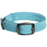 Mendota Double Braid Small Dog or Puppy Collars - Turquoise and Black Hardware - Furevables Pet Boutique